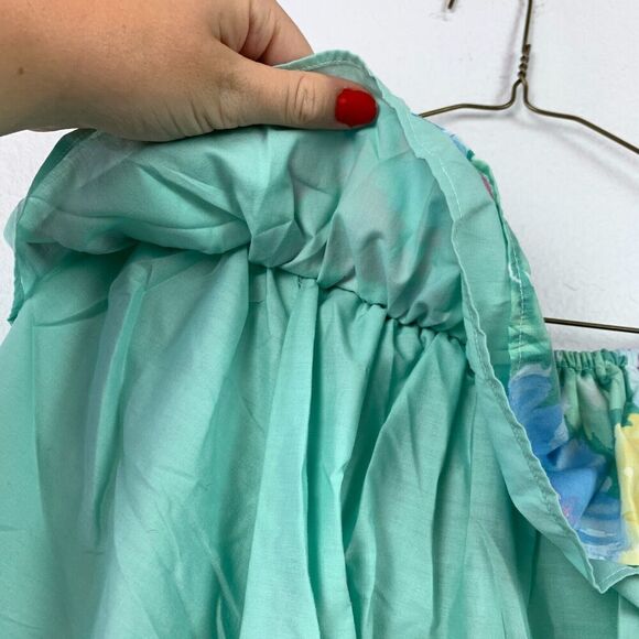 Vintage 80s Pitchfork Brand Green Floral Lace Square Dance Outfit Skirt Medium - Picture 12 of 16